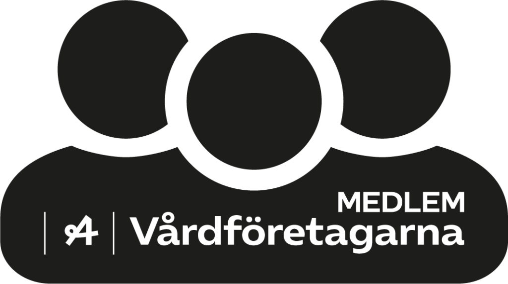 Logotype som visar på medlem i vårdföretagarna