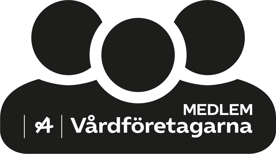 Logotype som visar på medlem i vårdföretagarna